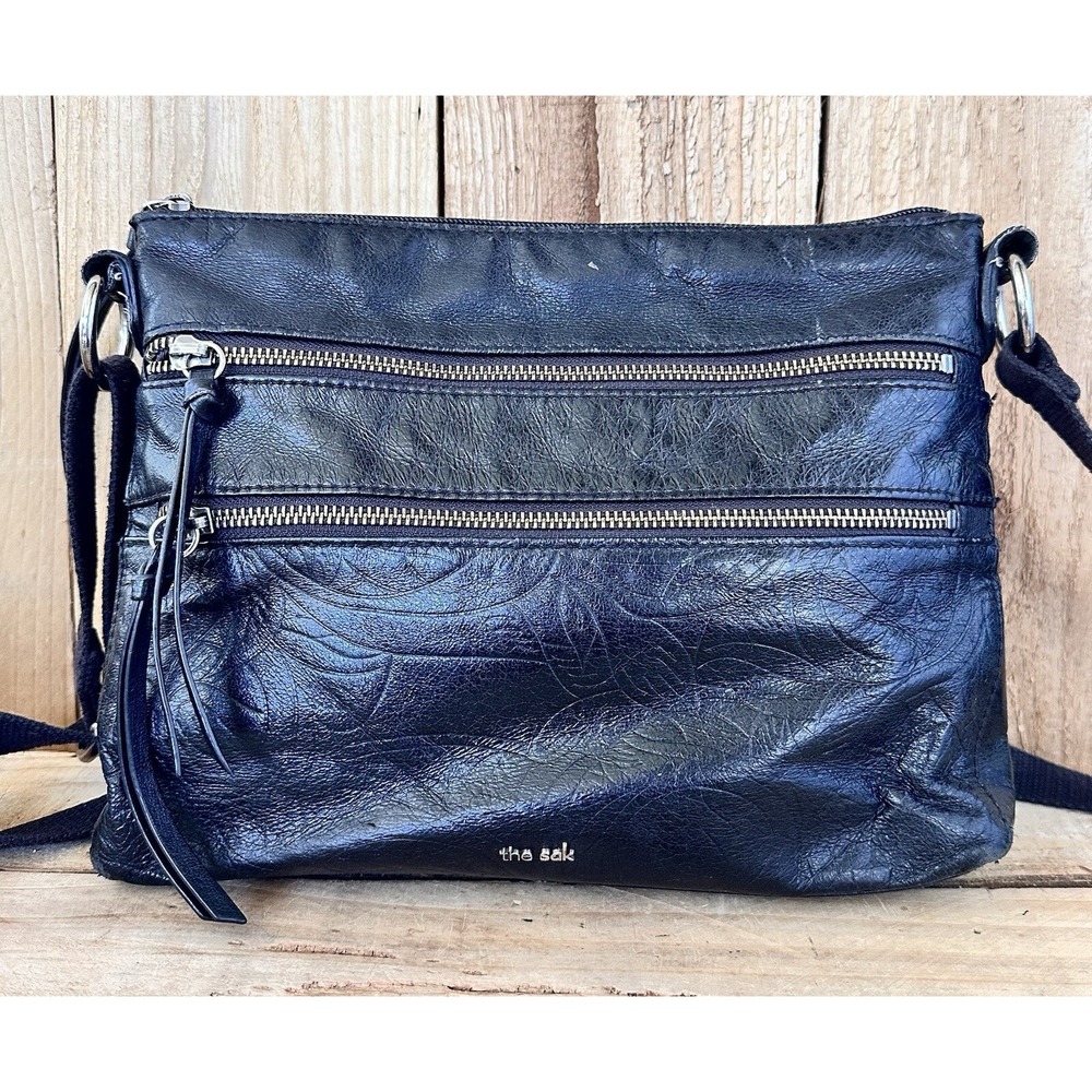The Sak Crossbody Shoulderbag Purse Black Leather Capsule Minimalist